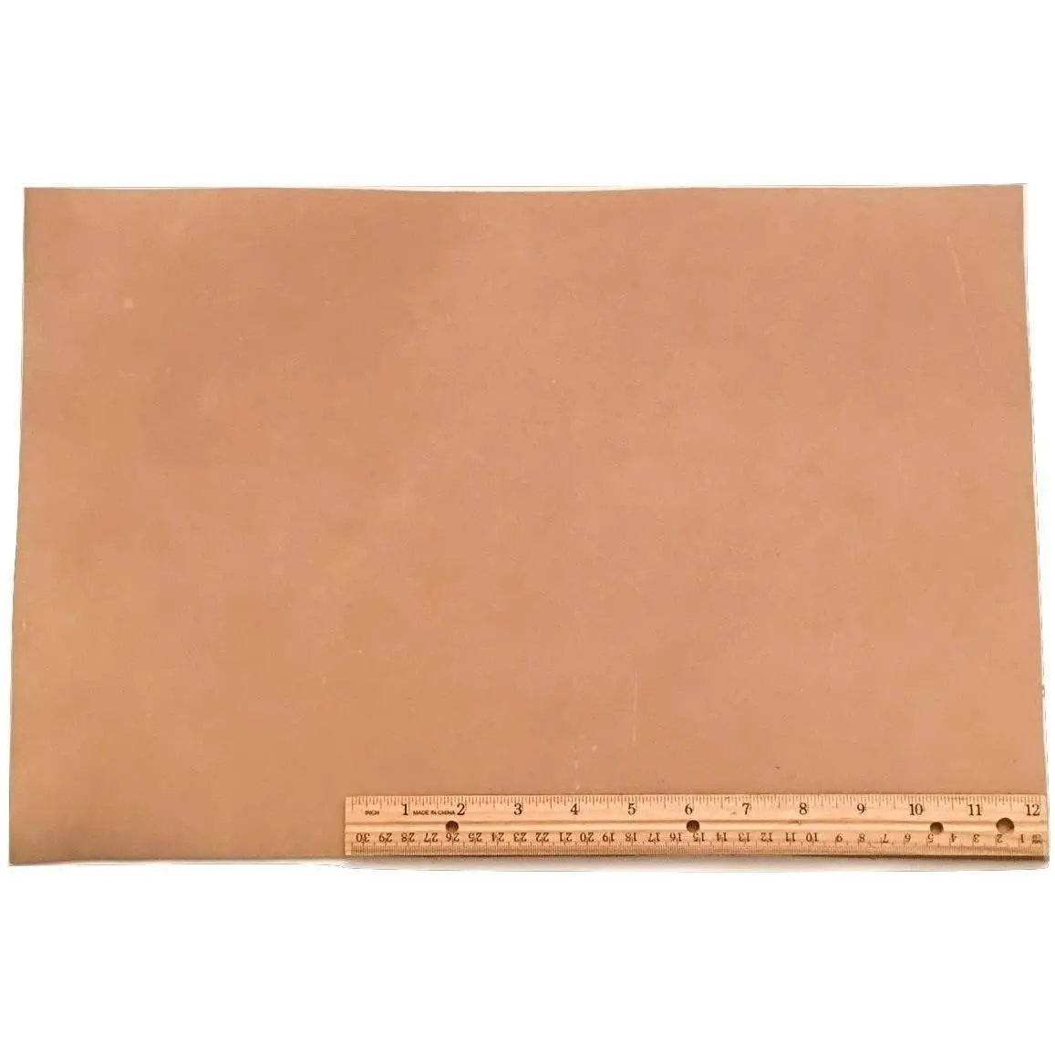 Suede Cowhide Leather, Light-Medium Weight Boot Leather Sand Color Pre-Cut Size 18" X 12"
