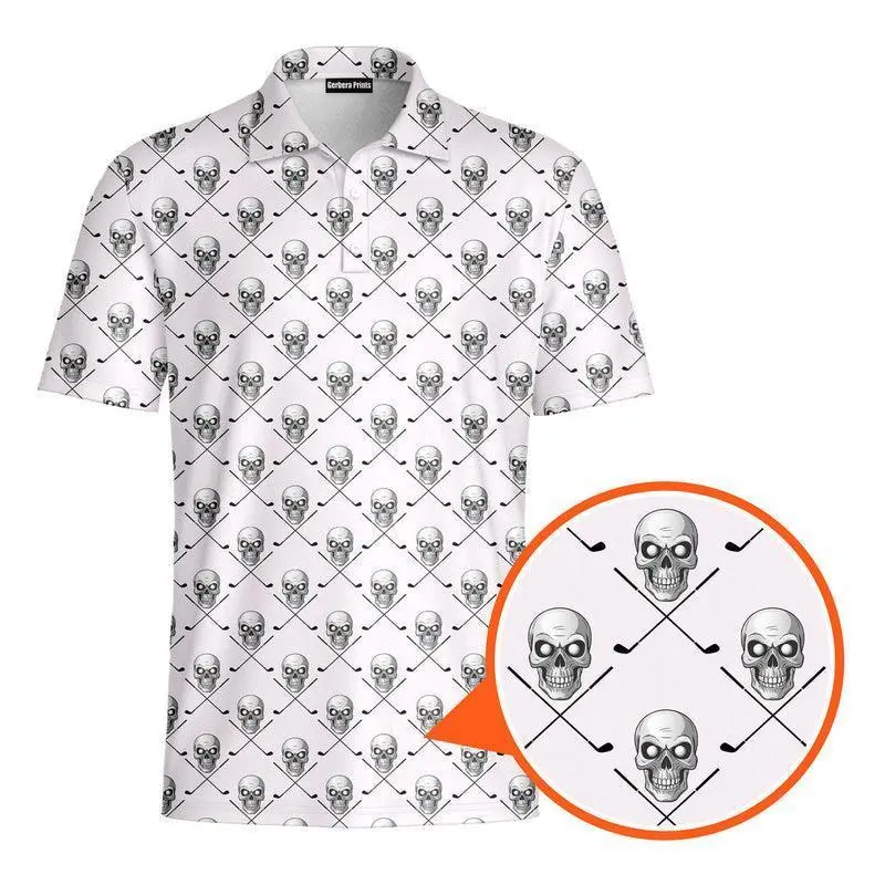 Skull Golf Polo Funny Golf Polo