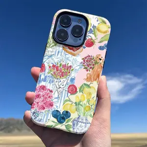 Floral Pattern Phone Case, Fashion Phone Protective Cover, Phone Accessory Compatible with iPhone 16 Pro Max 15 Plus 14 13 12 11 XS, Casing