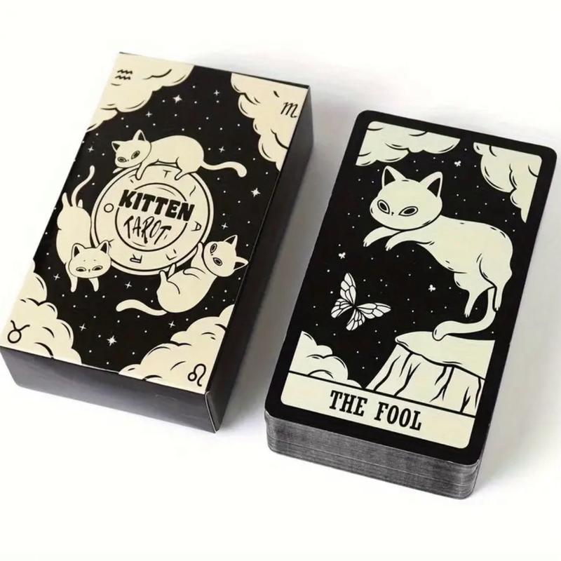 Pocket Size Classic Kitten Tarot Card Deck with 78 Cards No Guidebook taro cards 78-card deck Kitten Tarot fortune tell witchy gift tarot card affordable