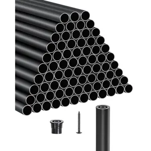 VEVOR Deck Balusters 101 Pack, 36 in Aluminum Stair Balusters, 3/4 Inch Water - Proof Round Metal Spindle Railing, Hollow Deck Railing with Rail Caps Screws for Stairs, Porch, Patio, Matte BlackVEVOR Super Brand Day