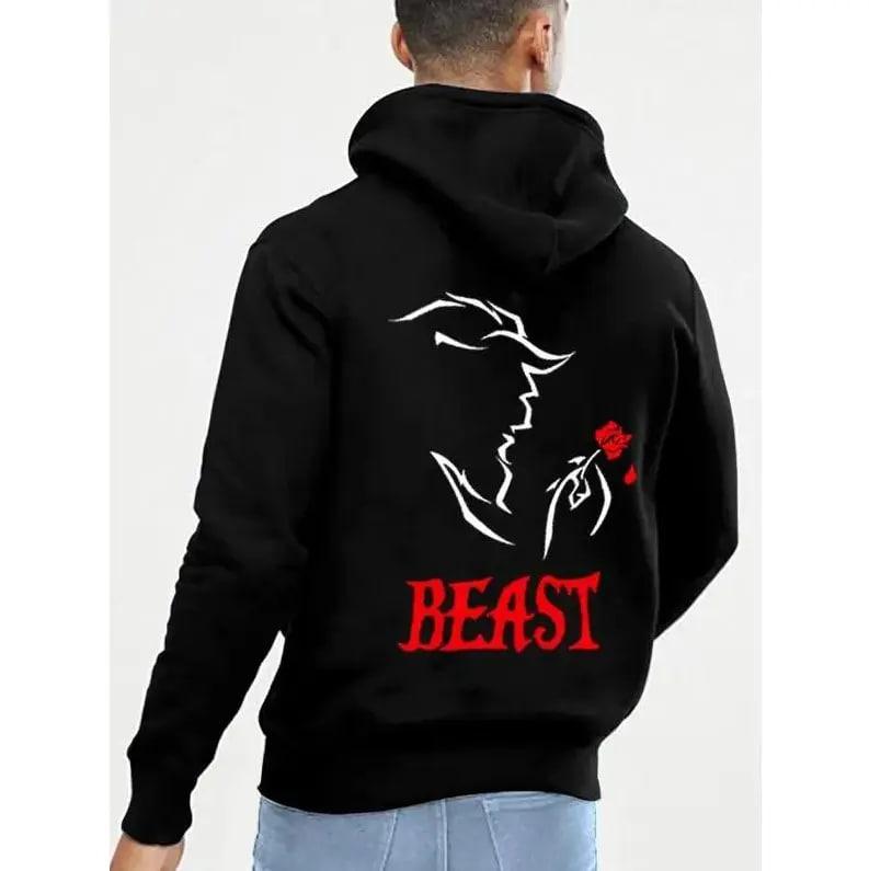Beauty & Beast Matching Couple Hoodie & T-Shirt  Trendy Unisex Streetwear for Couples – Stylish 100% Cotton Pullover, Cozy Fall Outdoor Casual Outfit, Romantic Autumn Fashion, Perfect Valentine’s & Anniversary Gift f