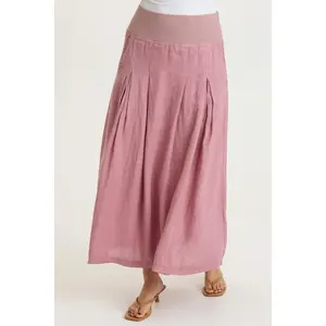 Aderyn Linen Pleated Skirt