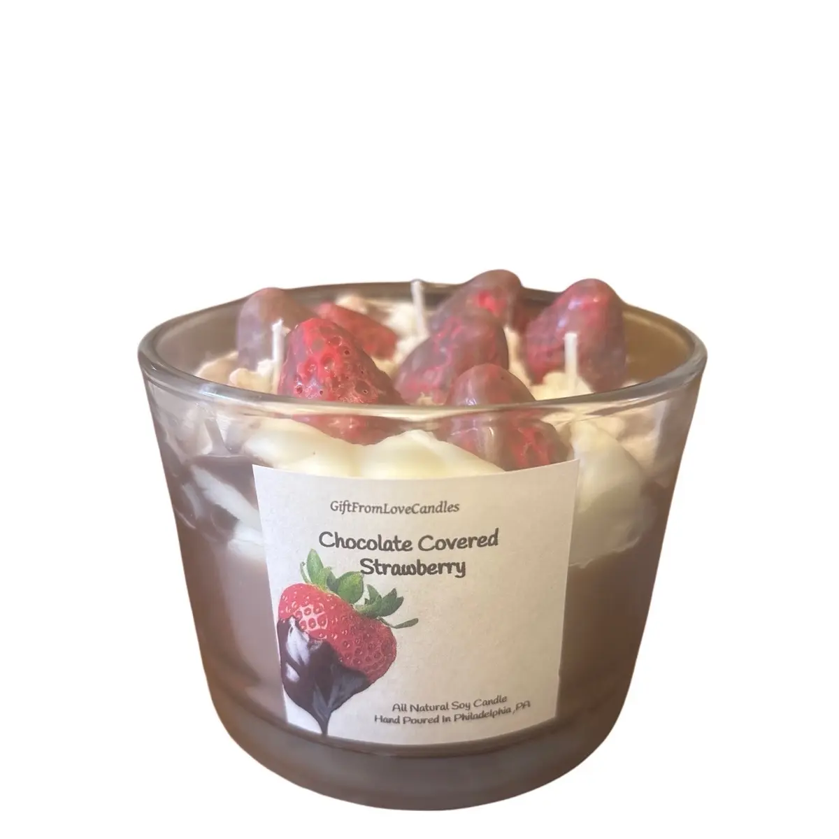 Chocolate Covered Strawberry Candle Decor