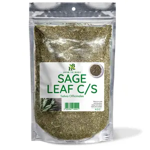 Herb To Body Sage Leaf C/S | Cut & Sifted | Salvia Officinales | Wildcrafted | 4oz Spice Flavor