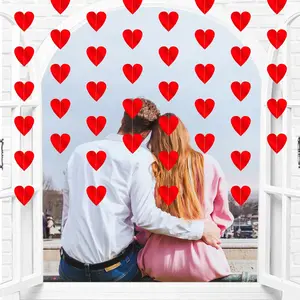 Felt Red Heart for Anniversary Day Decor 26*3PC No DIY Heart Banner for Proposal Decorations Happy Anniversary Wedding Engagement Party Decorations