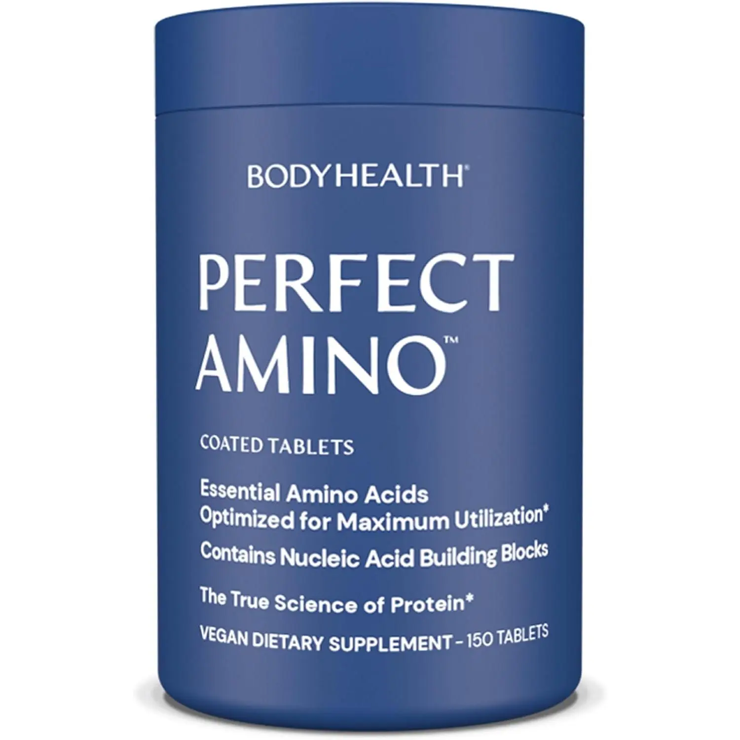 BodyHealth PerfectAmino (150 ct) Easy to Swallow Tablets, Essential Amino Acids Supplement with BCAAs, Vegan Protein for Pre/Post Workout & Muscle Recovery with Lysine, Tryptophan, Leucine, Methionine