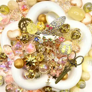 【Buy One Get One Equal Volume For Free】Golden Snips - Beads Mix for Keychain and DIY Crafts – 16/20mm Silicone, Resin & Acrylic Beads