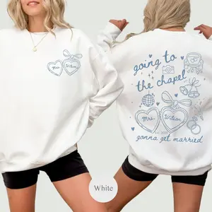 Going to the Chapel Personalized Bridal Sweater, Wedding Day of Bride Outfit, Gift for Newly Engaged, Future Mrs Crewneck Custom Bride Shirt