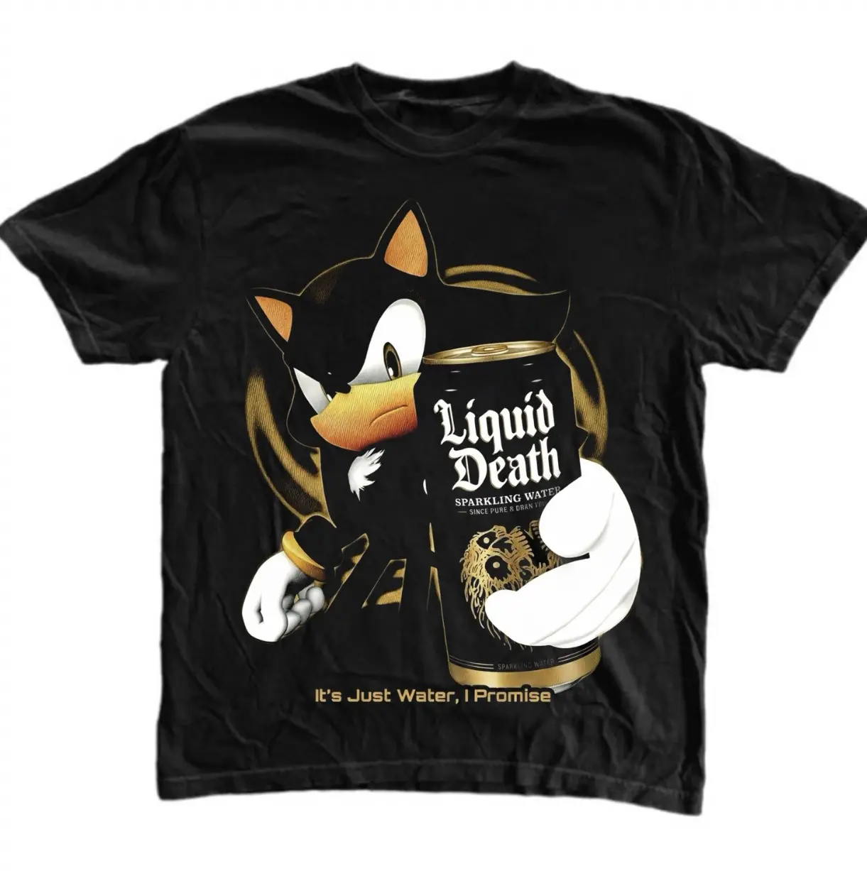 Liquid "It's Just Water" T-Shirt, Shadow the Hedgehog Graphic Tees, Game Shirt, Unisex Tshirt, Gifts Shirt, Menswear Womenswear Streetwear, Aesthetic, Heavyweight Cotton Comfort Top Regular Fit Y2k Affliction Clothes