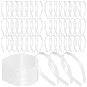 Hotop 100 Pcs Plastic Headbands Bulk 1 Inch Wide Craft No Teeth Plain Headbands  Hotop