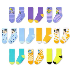 Disney Mickey Mouse Infant Socks - 10 Pack with Anti-Slip Grippers for Ages 6-24 Months