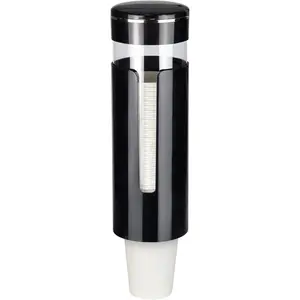 Pull Type Cup Dispenser, Fits 4oz-7oz Disposable Cups, Upgraded Wall Mounted Water Cooler Cup Holder & Mouthwash Dispenser for Bathroom Office Gym School - Black