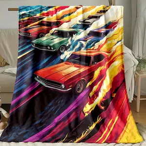 Muscle Car Racing Cool Blanket, Perfect Birthday Gift, Ideal for Outdoor Living Room Bedroom, Stylish and Comfortable Throw Blanket