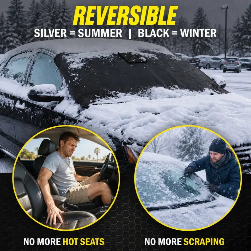 Windshield cover protecting windshield during snowy weather