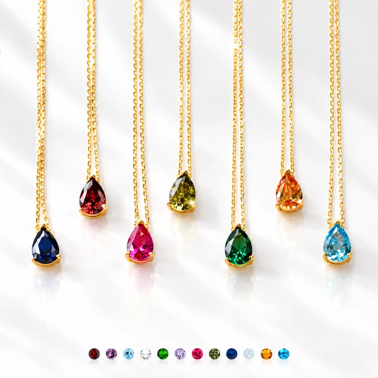Birthstone Teardrop Gemstone - Dainty Design Prong-Set - Perfect Birthday Gift - Customizable by Northern Lights7