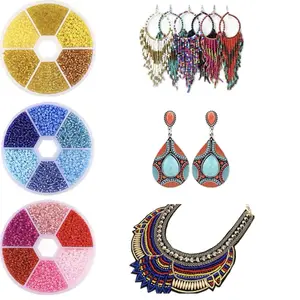 New Arrival 7 Color Variations - 2mm & 3mm Glass Miyuki Seed Beads for Jewelry Making and Crafting 3900pcs (2mm) and 1900pcs (3mm)