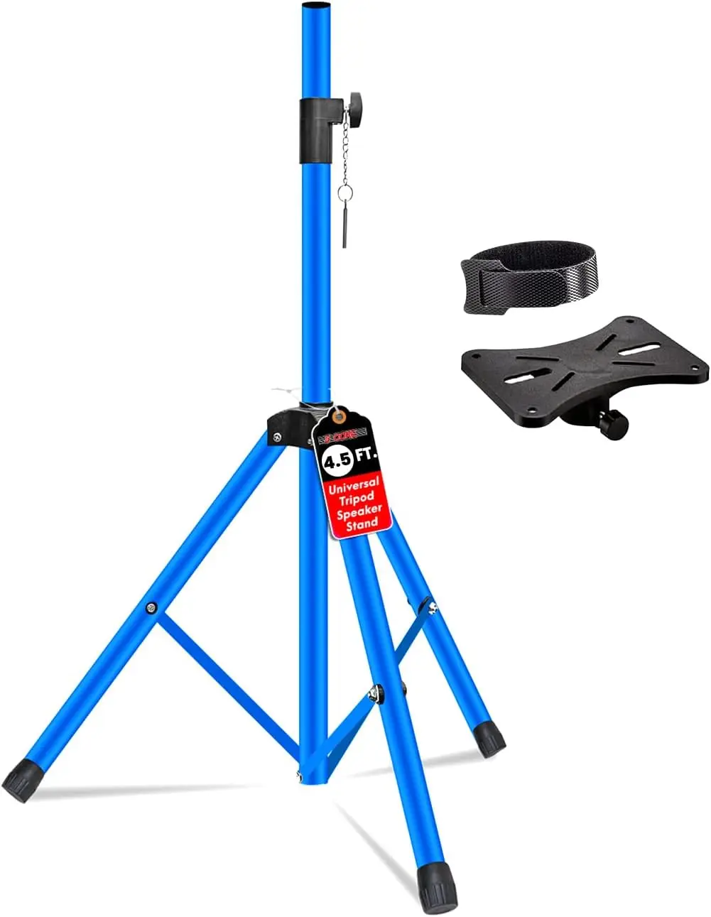 5 Core Speaker Stand Universal Mount Steel Construction 132 Lbs Capcity Stable Tripod w/Adjustable Height 54” w 35mm Compatible Insert Metal Safety Pin Sky Blue