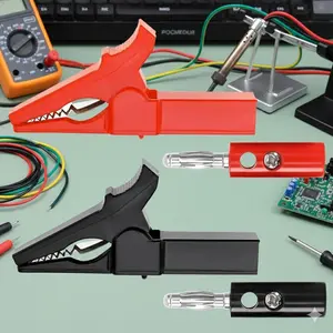 55mm Professional Test Lead Set with Spring-Loaded Alligator Clips, Banana Plugs & Insulated Copper Wires for Multimeter, Circuit Testing & Electrical DIY Projects - High Conductivity Safety Accessories