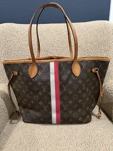 Pre-owned Louis Vuitton Canvas Tote Bags Monogram Heritage Neverfull MM