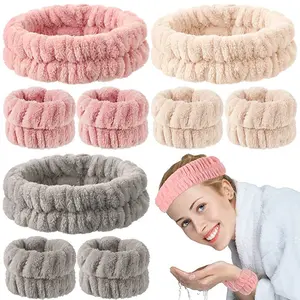 Headband and Wrist Washband Set Women Makeup Headband Girls Washing Face Headband