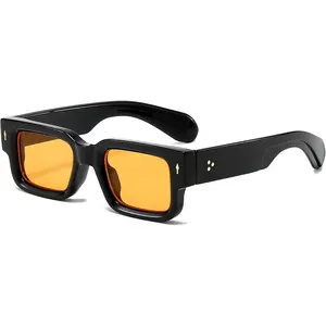 LOVE HOME Thick Frame Square Sunglasses for Women Men Chunky Rectangle Sun Glasses Black Shades UV400 Protection