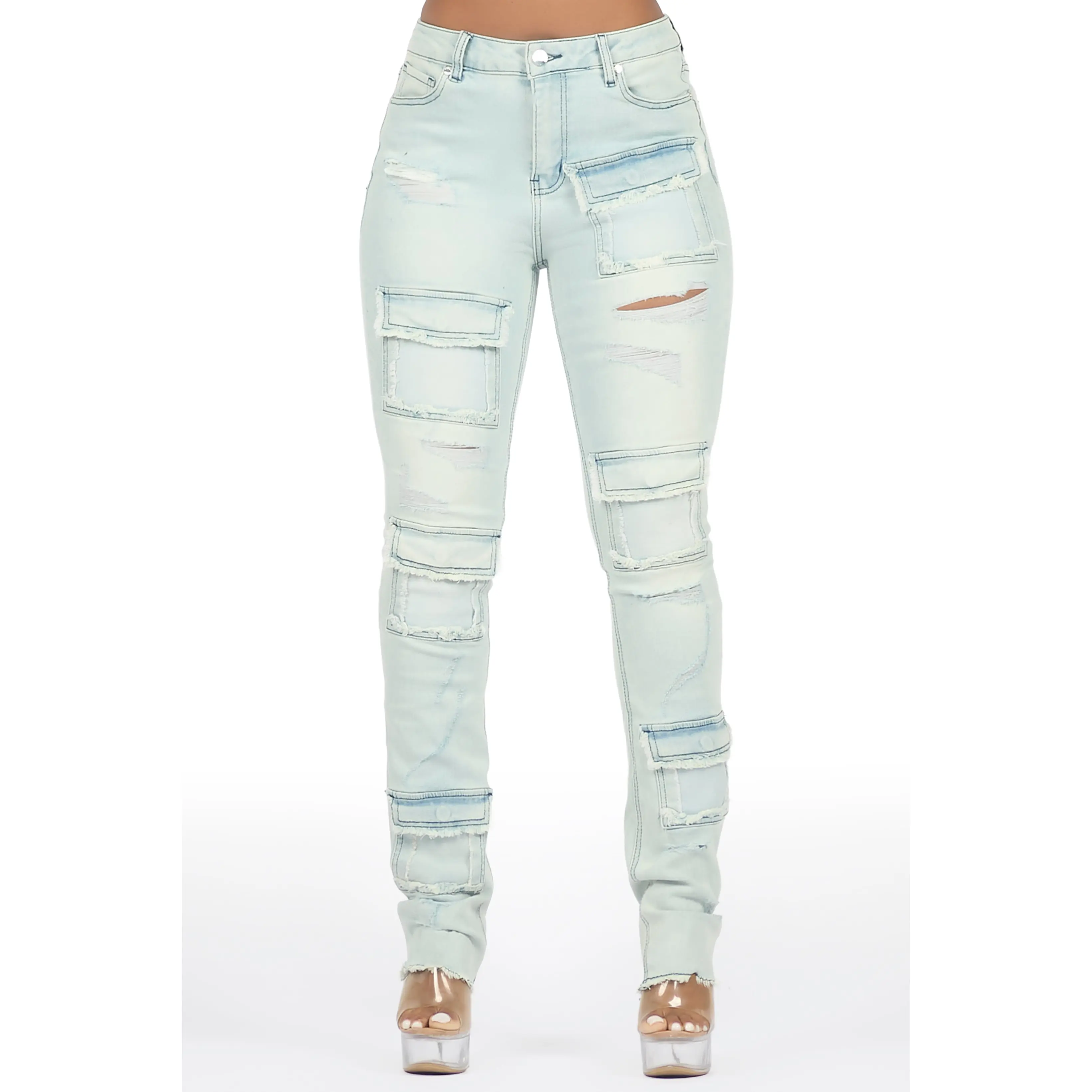 Kritisha Light Wash Cargo Skinny Jean