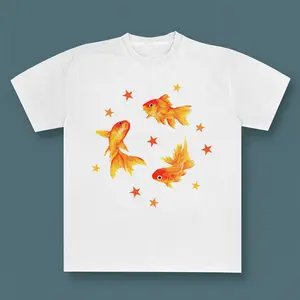 Goldfish T-Shirt Sweatshirt Hoodie, Star Aesthetic, Cute T-Shirt, Beachy Shirt, Grunge Y2K Tee, Cool Vintage Retro T-Shirt Gift, Goldfish LoversUnisex T-Shirt