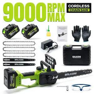 12 Inch Cordless Electric Chainsaw, 9000RPM High Speed Upgraded Brushless Motor, 1/2× 4.0Ah Battery & Auto Oiler,2/3× Chains, Lightweight Compact Handheld Powerful Saw for Tree Trimming, Wood Cutting, Pruning，Gift For Men Dad