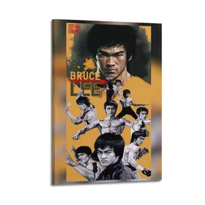 Bruce Lee Poster for Bedroom Aesthetic Canvas Wall Art Living Room Posters Painting Picture Print Modern Family Decor Artist Bathroom Poster