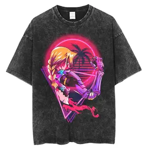 FULLMETAL ALCHEMIST Street Trend Brand Animation Printing 1Cotton Washed Short Sleeve T-Shirt Men's and Women's Summer