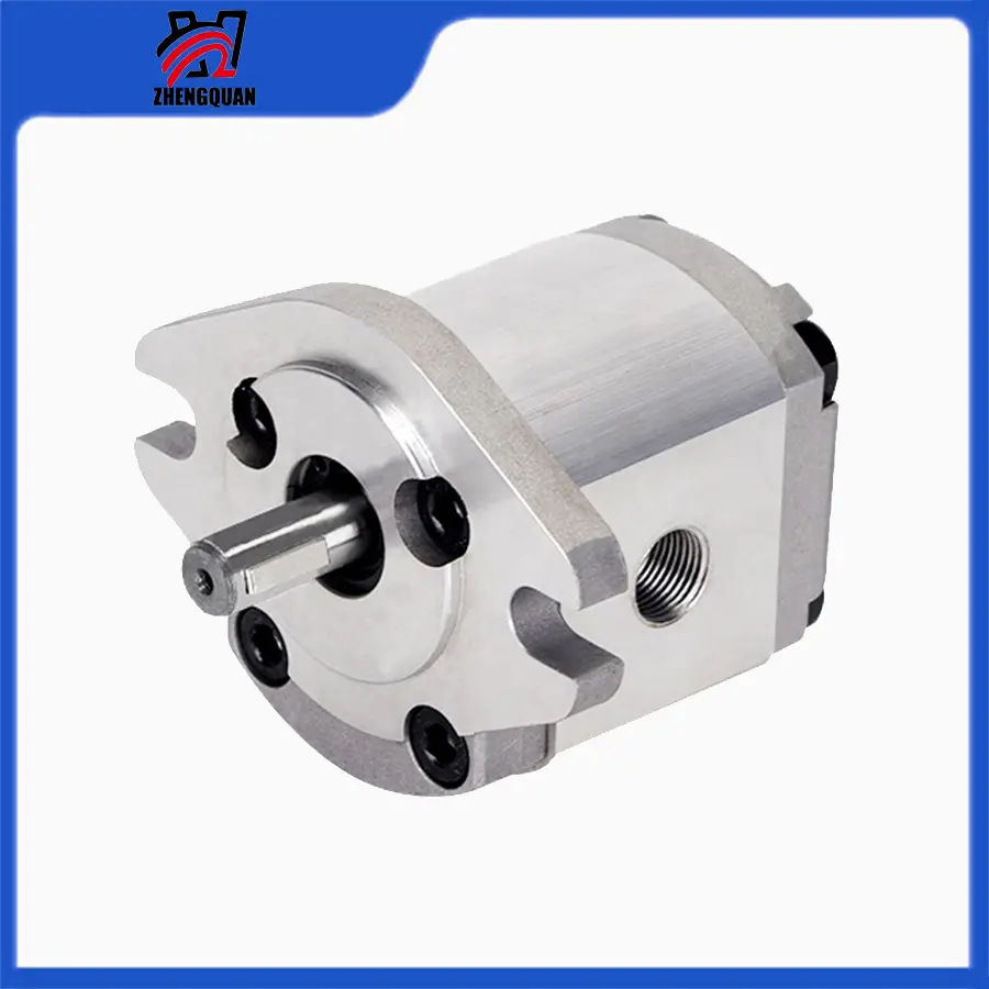 ZHENGQUAN HGP-1A-F0.812345678R Heavy-Duty Aluminum Alloy Hydraulic Gear Pump, Industrial Multiple Teeth Booster Pump with SAE Flange, Threaded Copper Joint, 150 Mm X 120 Mm X 200 Mm, Alloy Steel