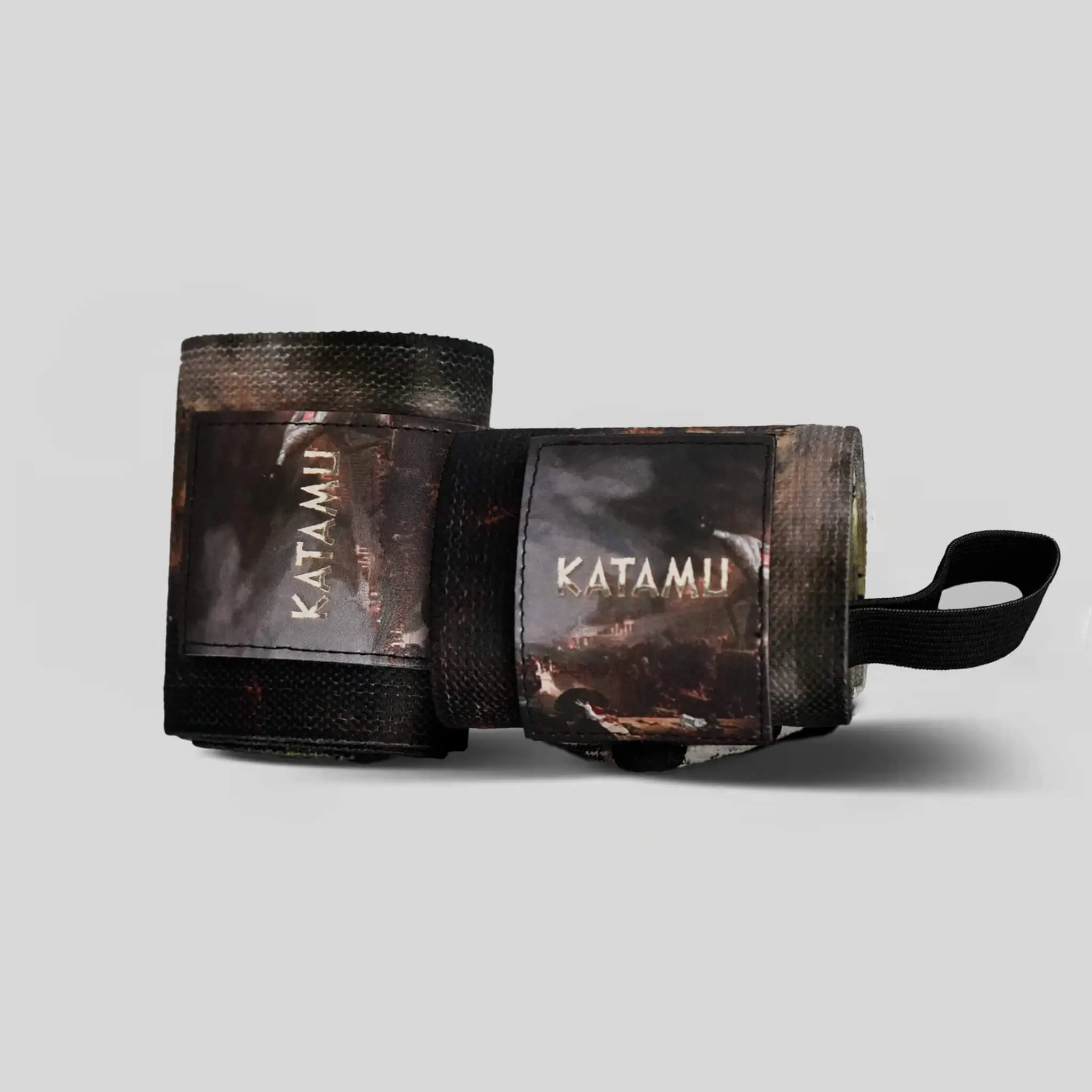 KATAMU Fall of Rome Wrist Wraps (1 Pair) - Longer and Thicker, Heavy Duty, Ultra Support for Powerlifting & Weightlifting, Sleek Design, Endorsed by Powerlifters, Sports Accessories for Pro Athletes, Workout Equipment