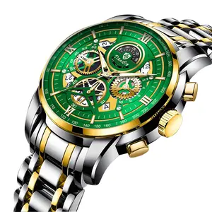 The TINAIBIN men's business fashion watch features an analog quartz movement with a Swiss original core, offering chronograph functionality, luminous display capabilities, and water resistance. Suitable for parties and everyday wear, it also makes an idea