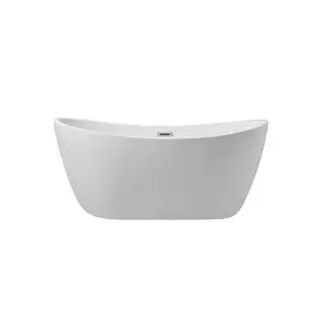 54 Inch Soaking Double Slipper Bathtub In Glossy White - Style: 8463874