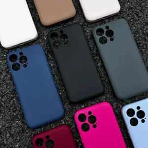 【Buy One Take One】Solid Color Matte Silicone iPhone Case, Slim Soft Shockproof Anti‑Slip Anti‑Yellowing Protective Cover, Black for 17 16 15 14 13 12 11 X/XS/XR/XS Max Pro Pro Max Plus Air Perfect Gift for Her/Him