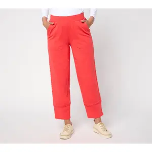 Sport Savvy Petite French Terry Ankle Pants with Pom Trim