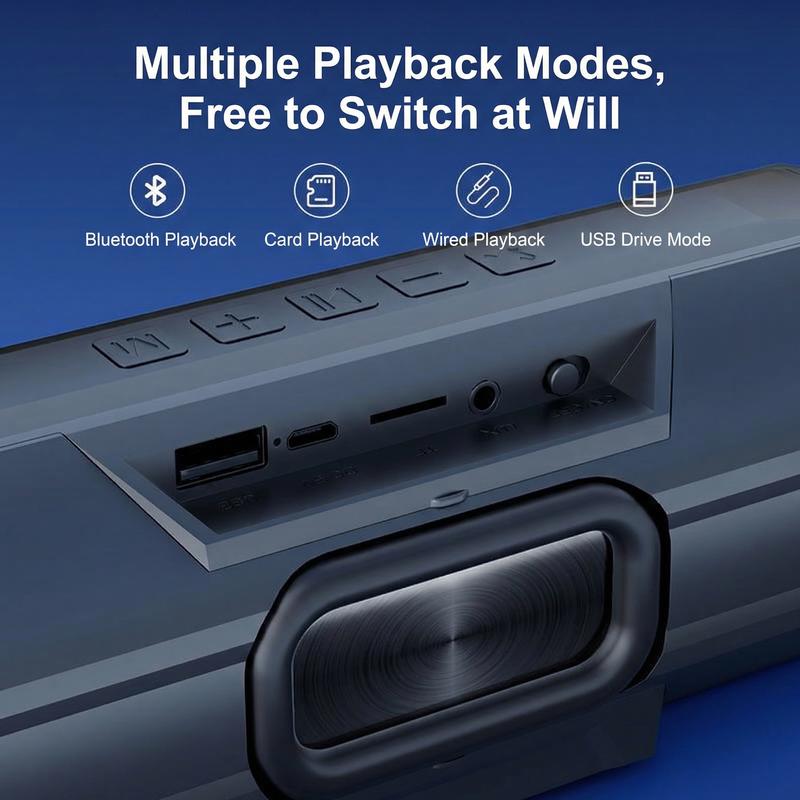 CLAISON AI Voice-Activated Bluetooth Speaker with Dual Speakers Dual Diaphragms RGB Lighting Waterproof for Home & Outdoor Use