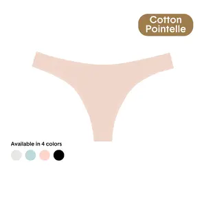 Tommy John Women’s Cotton Pointelle Thong | Ultra-Soft Breathable Underwear | Lightweight Stretch Fit, Minimal Coverage, Feminine Texture