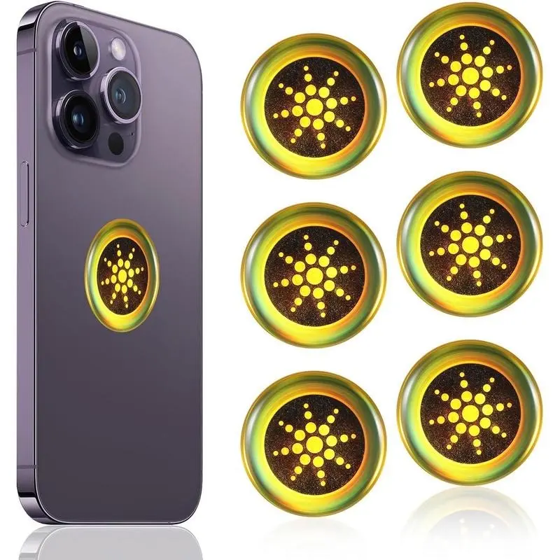 EMF Protection Stickers - Quantum Shield Protective Devices for Smartphone, Cellphone, Laptop & Fridge - 96.43% Less Mobile Radiation Gold Home Decor Accessories
