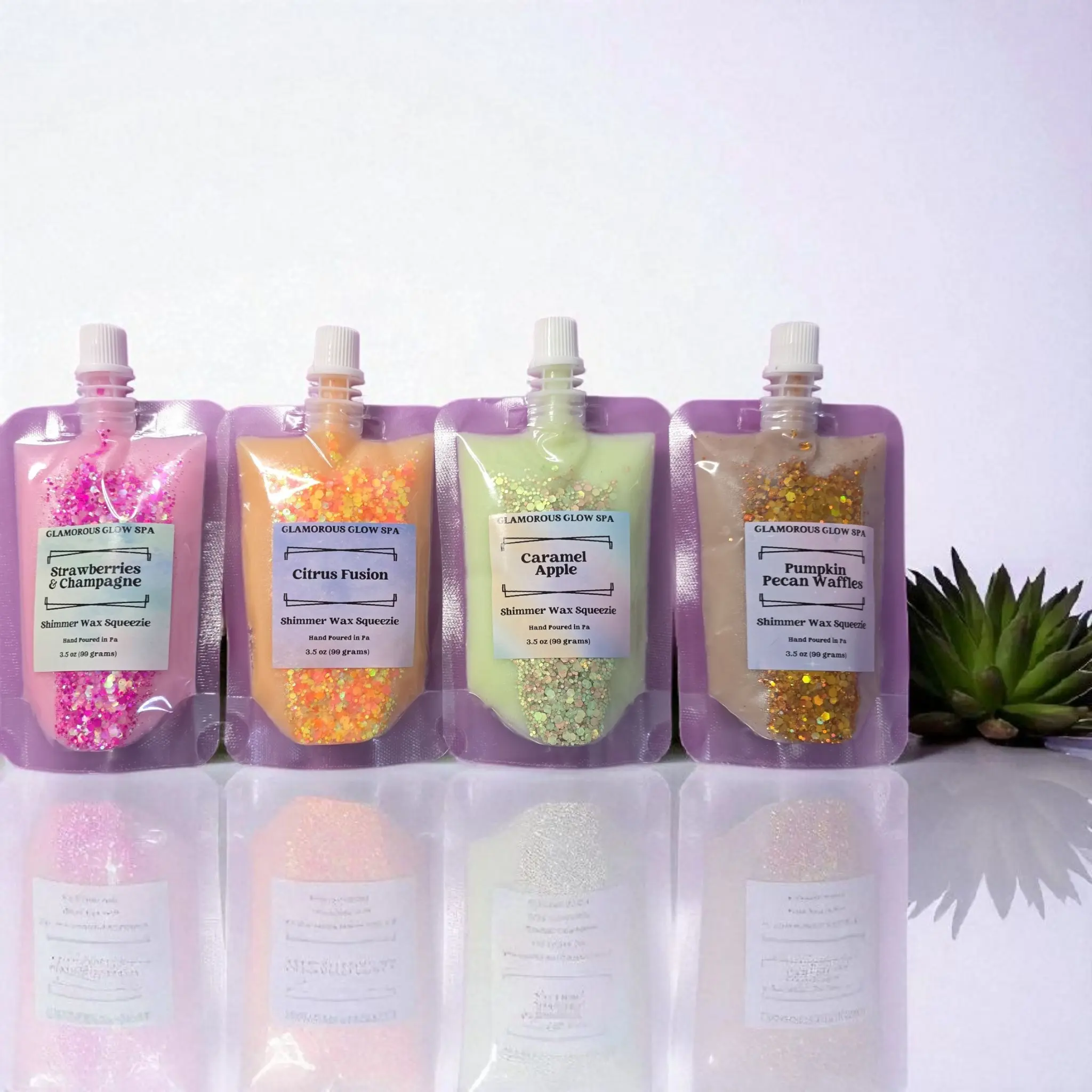 3.5 oz Soy Wax Melts Squeezies - Inviting Home Fragrance with Glitter - Eco Friendly & Luxurious Aroma for Room Scenting