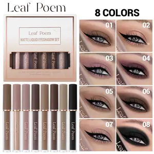 8-Shade Matte Liquid Eyeshadow Pen Kit – Velvety Mist Texture, Waterproof, Smudge-Proof for 3D Eye Definition, Smooth Blending & All-Day Hold - Essential Beauty Kit for Women, Eye Makeup, Cosmetic Sets