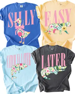 Later Gator Preppy Tee, Colorful Pun Tees, Silly Goose Shirt, Easy Tiger Graphic Tee, Colorful Spring Tee, Oversized Graphic  Shirt, Summer Tee