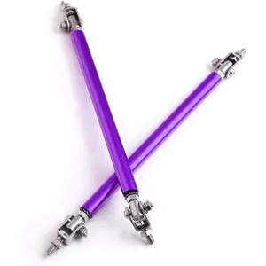 Adjustable 8"-11" Front Splitter Support Strut Rods for Bumper Lip 2pcs Purple