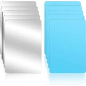 Acrylic Mirror Sheet, 10 PCS Shatter Proof Plastic Mirrors Double Sided Mini Square Mirrors Unbreakable Small Mirror Tiles Sheets for Bathroom School Classroom DIY Crafts Making Supplies, 4 X 6 Inch