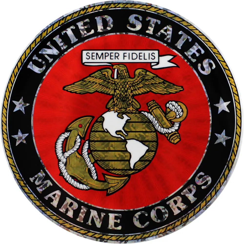 USMC Emblem Large Prism Decal Sticker - Military Theme Marine Corps Vehicle Decor for Car Exterior, Globe, Decoration