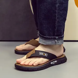 Men's flip-flops for summer beach wear - non-slip thick-soled casual simple flip-flops - spliced ​ ​ color trendy flip-flops