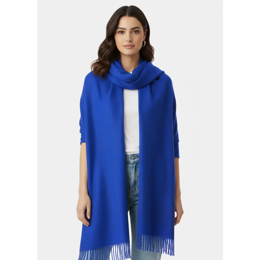 Blue Cashmere Pashmina Shawl | Luxury Soft Wrap for Women