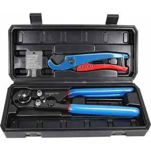 2 IN 1 Ratchet Pex Crimping Tool Pliers Cinch and Remove Combo Function Professional Pex  Long Handle Pex Pinch Tool Pex Pipe Crimp Tool for 3/8" to 1" Stainless Steel Clamps in Plastic Box