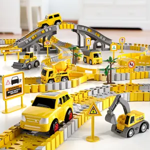Race Tracks Toys Gifts, Engineering Cars Create A Engineering Road,Birthday Gifts, Construction Race Tracks toy,Birthday Christmas Gift Set